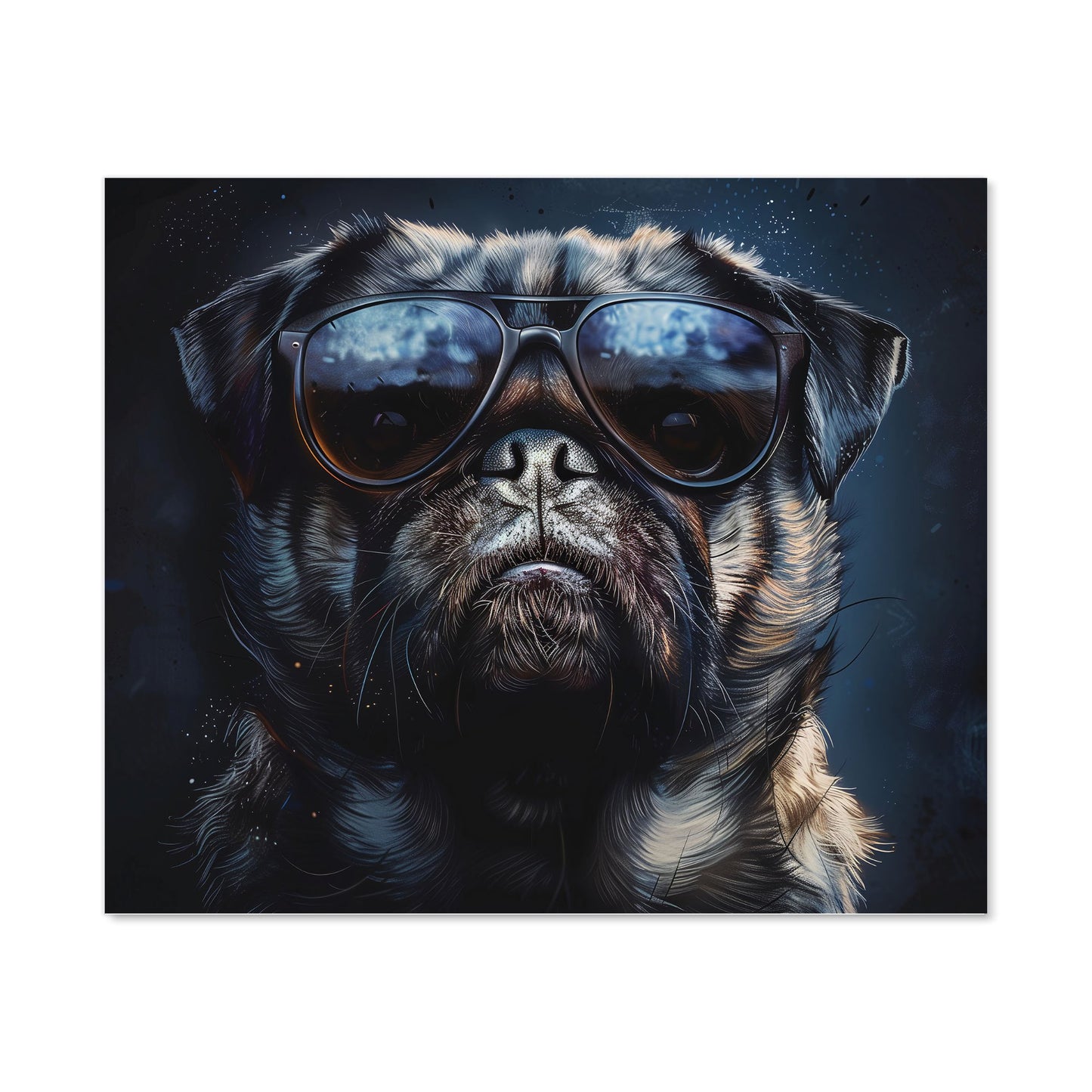 Cool Pug with Midnight Shades Kitchen Splashback