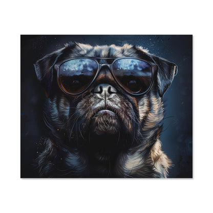Cool Pug with Midnight Shades Kitchen Splashback