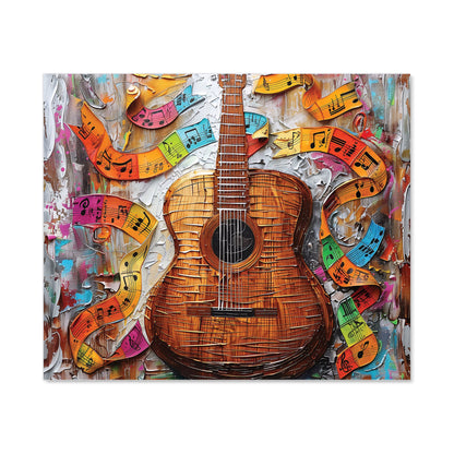 Melody in Wooden Strings Kitchen Splashback