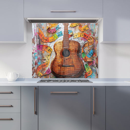 Melody in Wooden Strings Kitchen Splashback