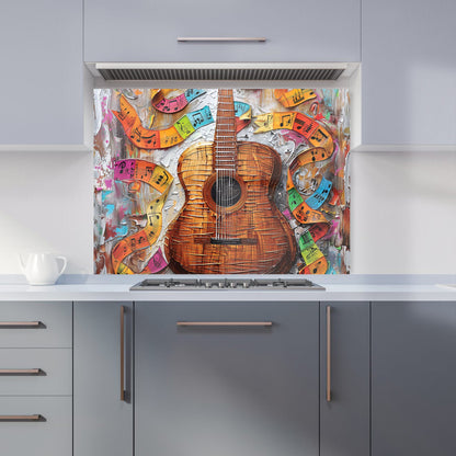 Melody in Wooden Strings Kitchen Splashback