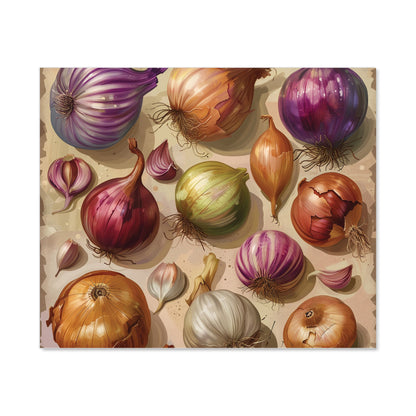 Varieties of Onions and Garlic Kitchen Splashback
