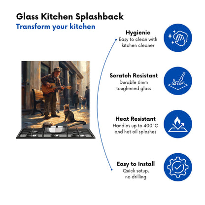 Busker's Melody and the Cat Kitchen Splashback