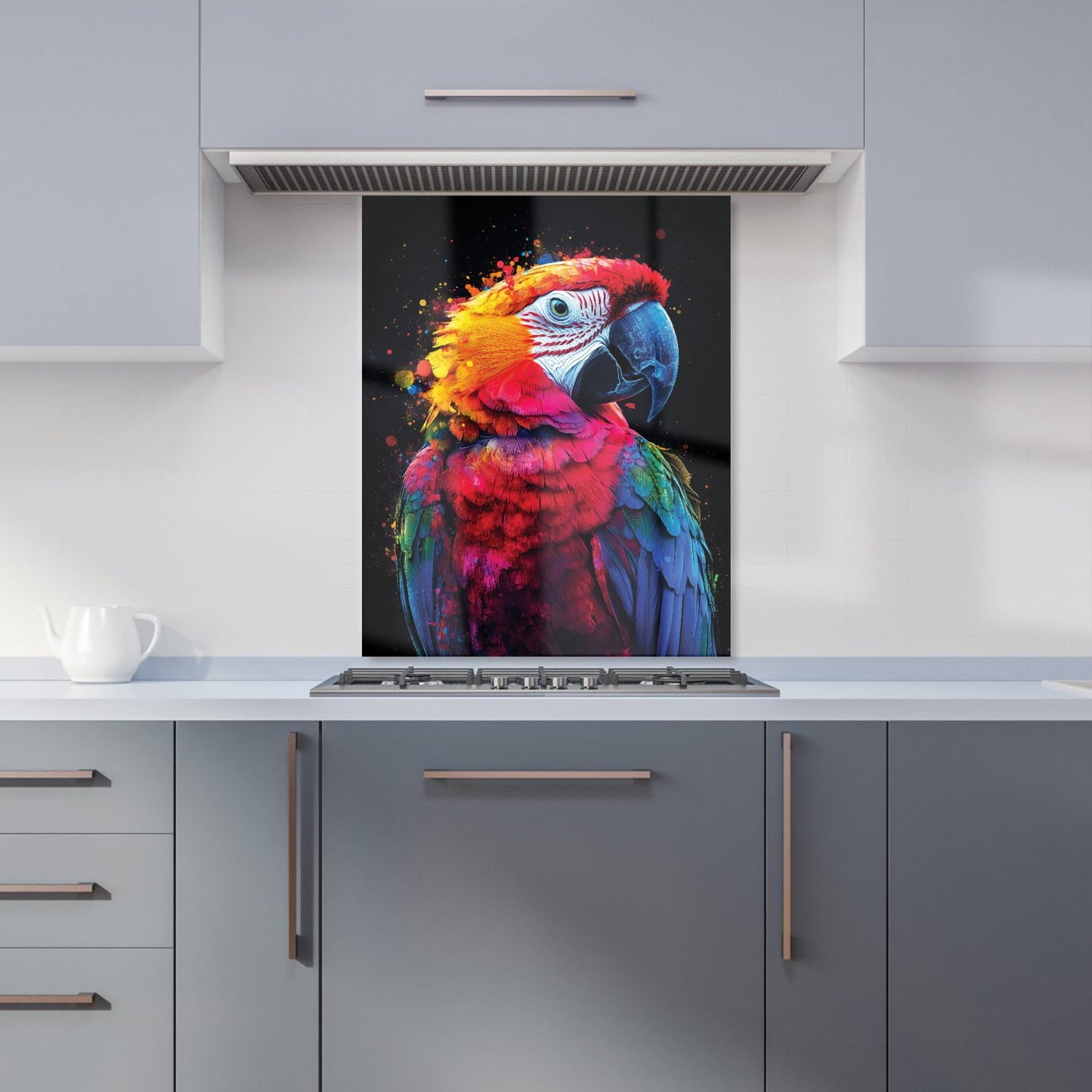 Vivid Parrot in a Splash of Colour Kitchen Splashback