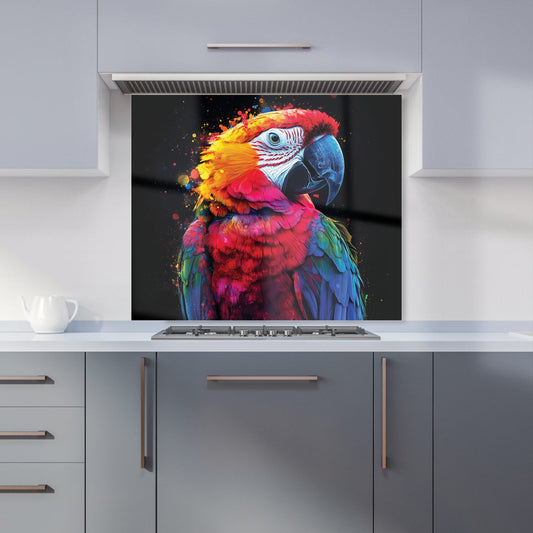 Vivid Parrot in a Splash of Colour Kitchen Splashback