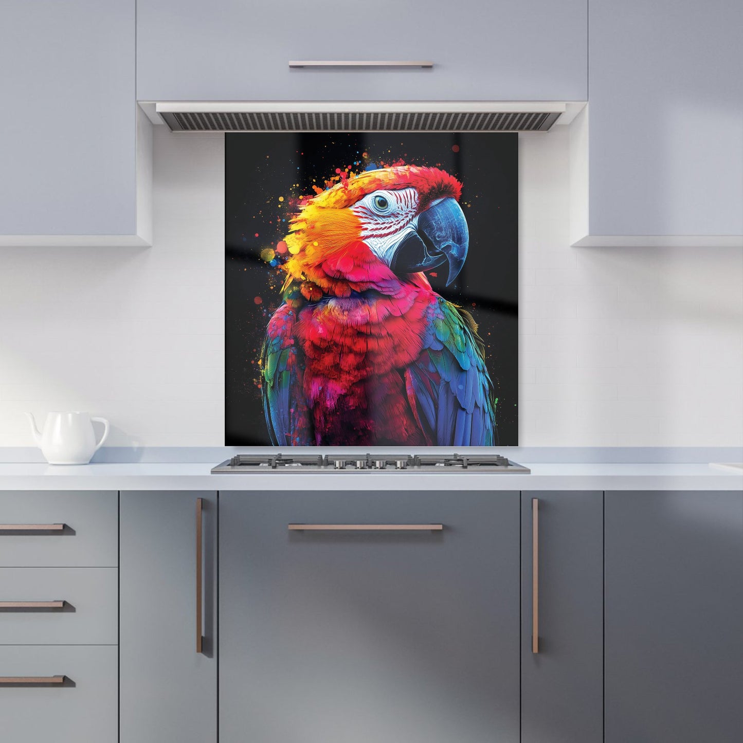 Vivid Parrot in a Splash of Colour Kitchen Splashback