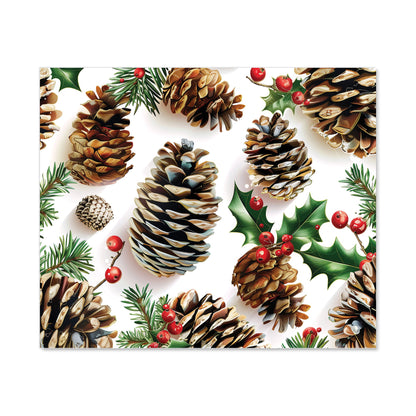 Holiday Pine Cones and Berries Kitchen Splashback