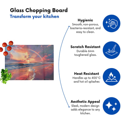 Rainbow Reflection On The Shore Chopping Board