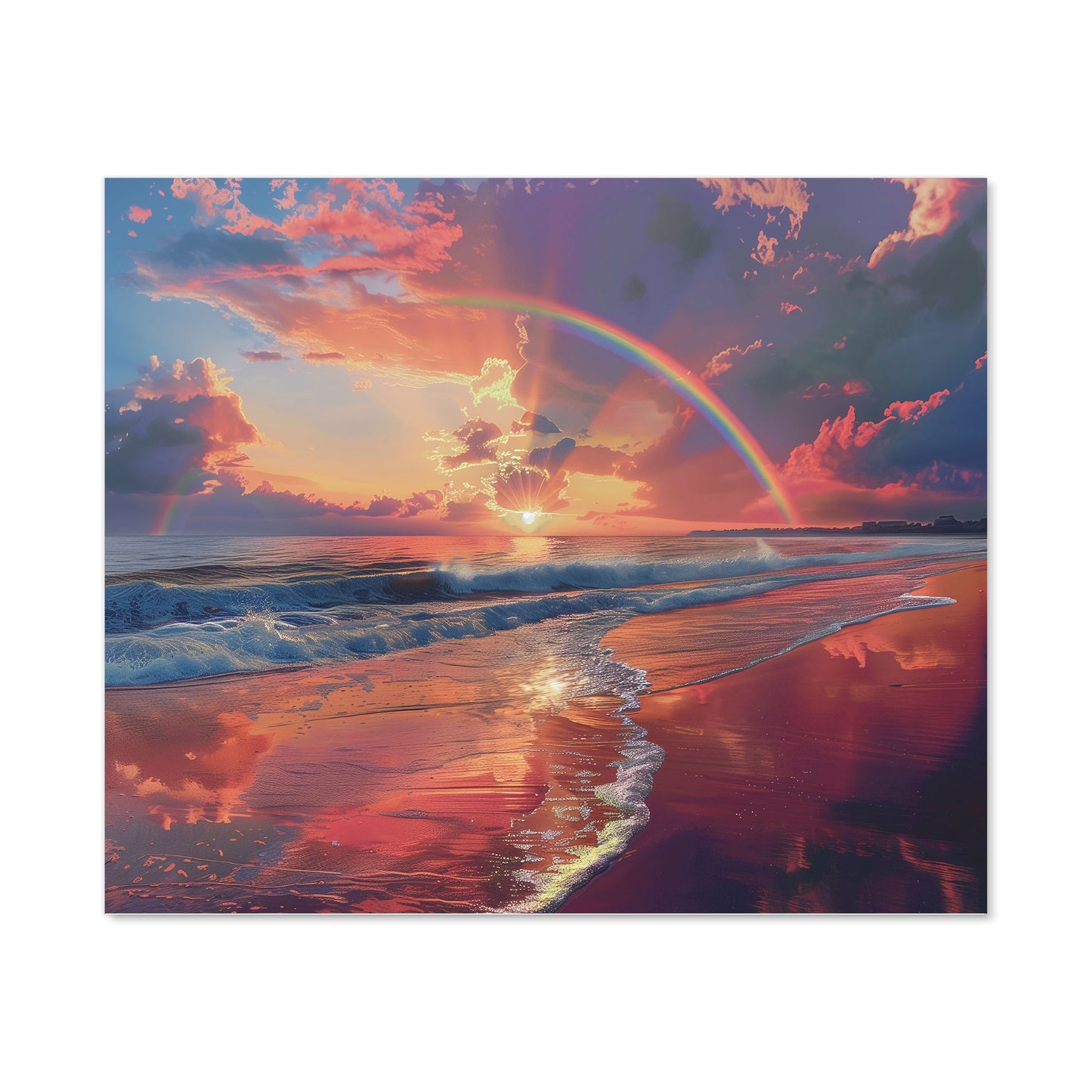 Rainbow Reflection on the Shore Kitchen Splashback