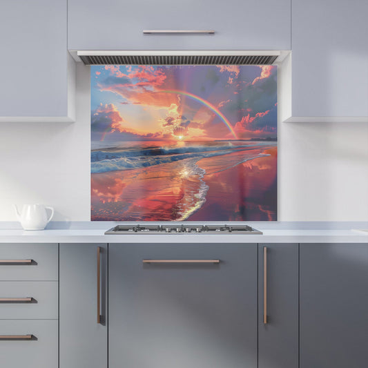 Rainbow Reflection on the Shore Kitchen Splashback