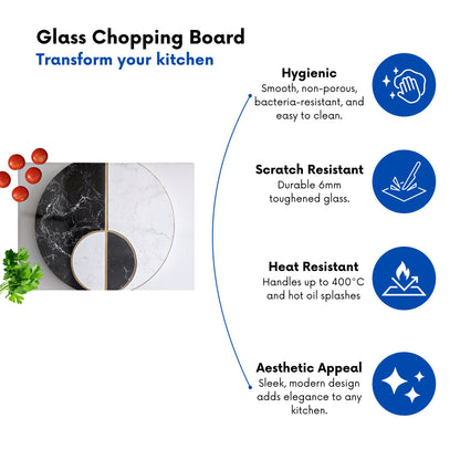Sleek Yin Yang Marble Design Chopping Board