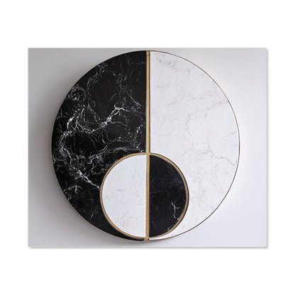 Sleek Yin Yang Marble Design Kitchen Splashback