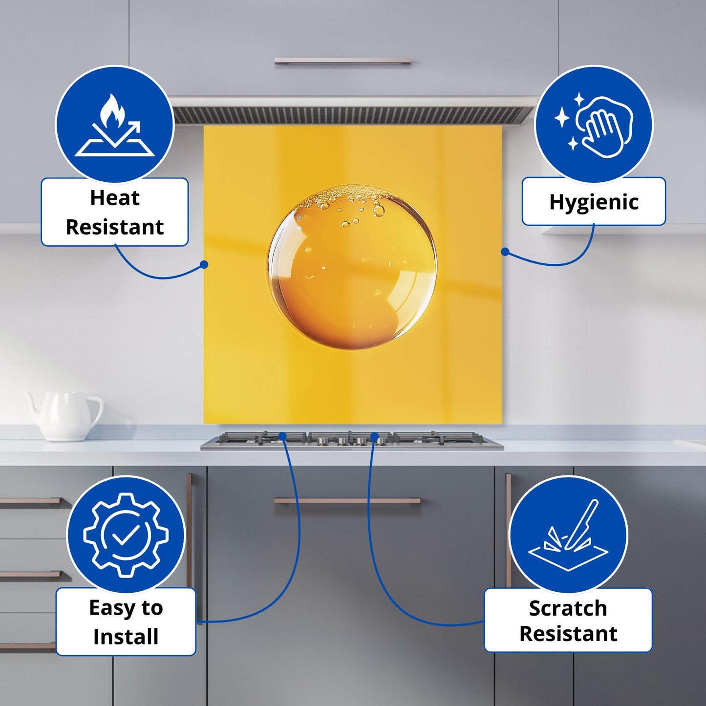 Solitary Yellow Bubble: A Closer Look Kitchen Splashback