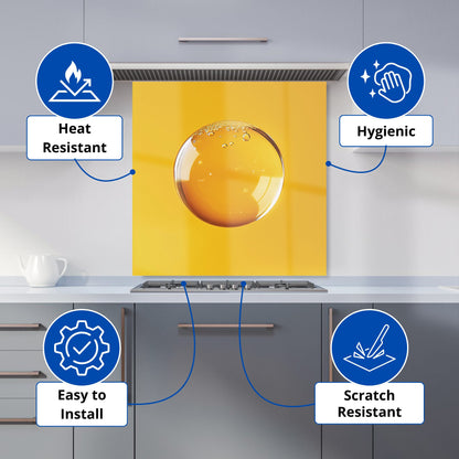 Solitary Yellow Bubble: A Closer Look Kitchen Splashback