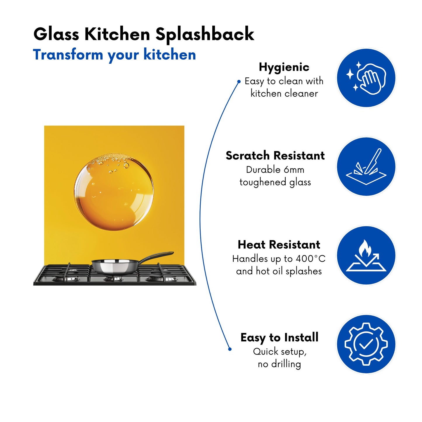 Solitary Yellow Bubble: A Closer Look Kitchen Splashback
