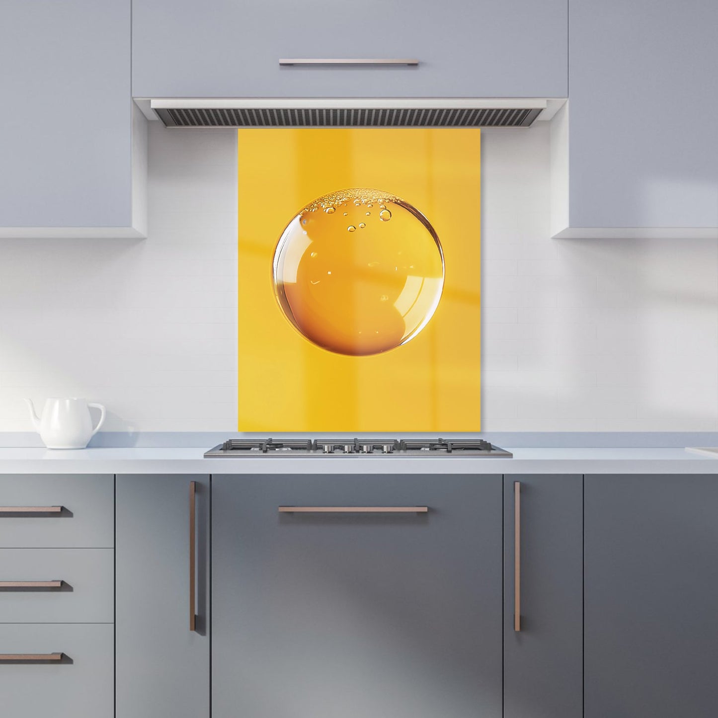Solitary Yellow Bubble: A Closer Look Kitchen Splashback