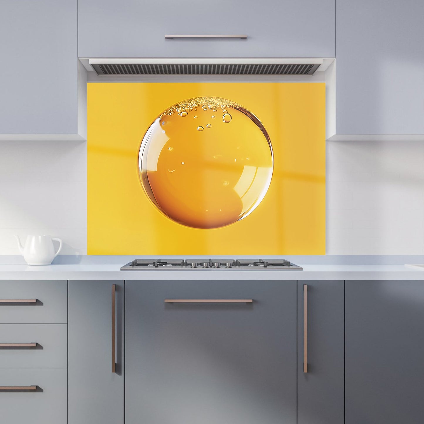 Solitary Yellow Bubble: A Closer Look Kitchen Splashback
