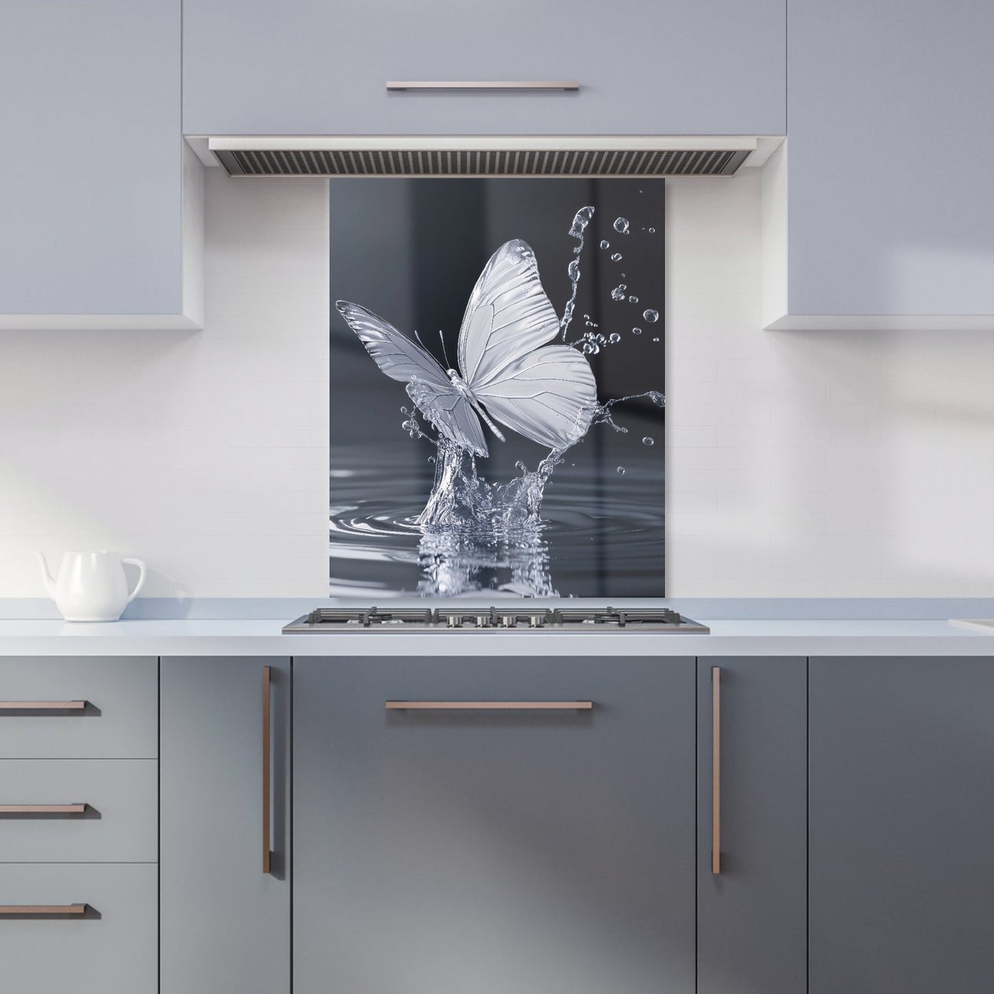Crystal Butterfly Water Dance Kitchen Splashback