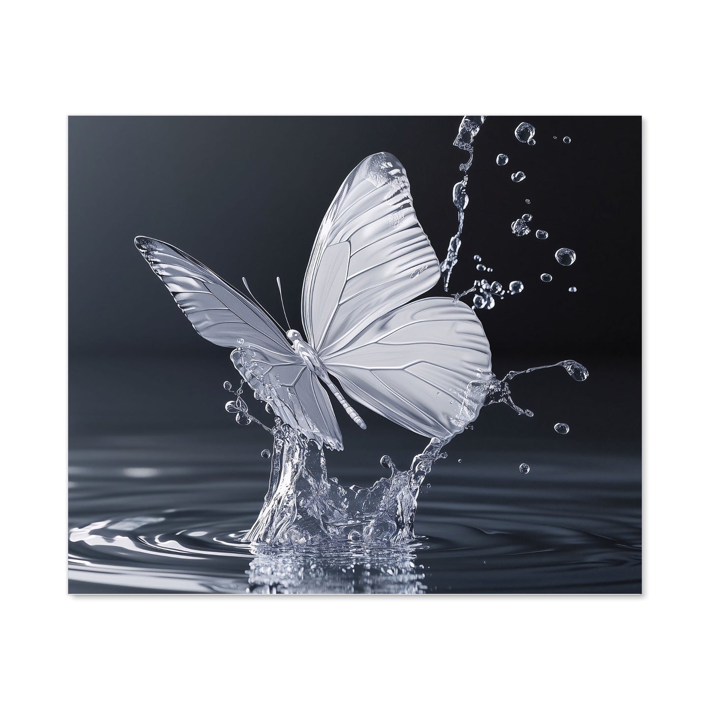 Crystal Butterfly Water Dance Kitchen Splashback