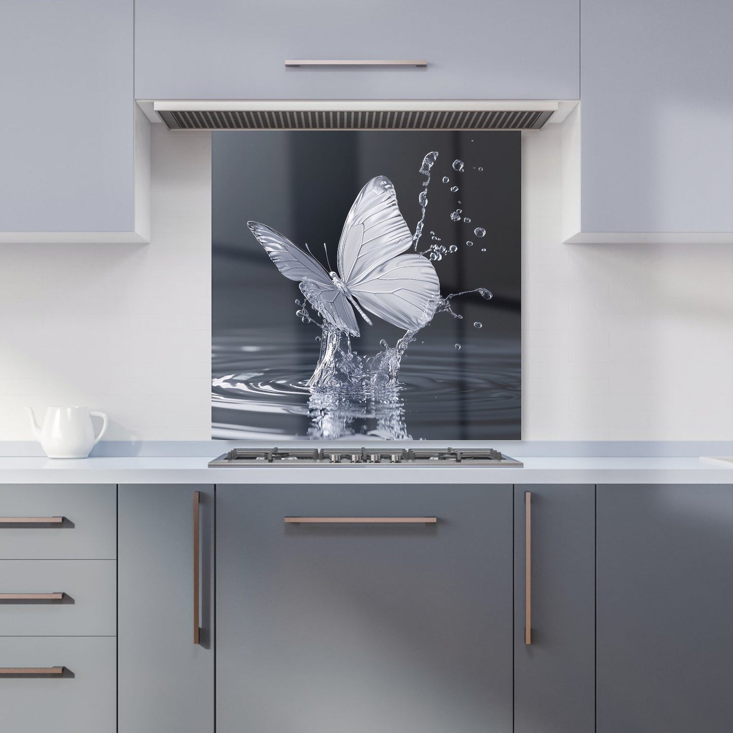 Crystal Butterfly Water Dance Kitchen Splashback