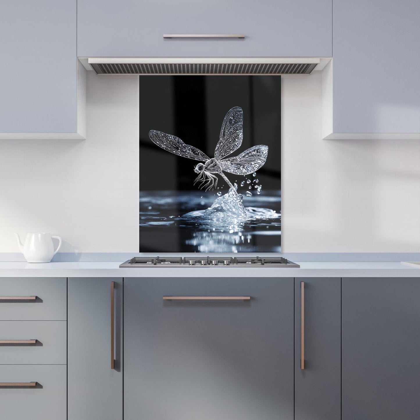 Glistening Dragonfly Lift-Off Kitchen Splashback