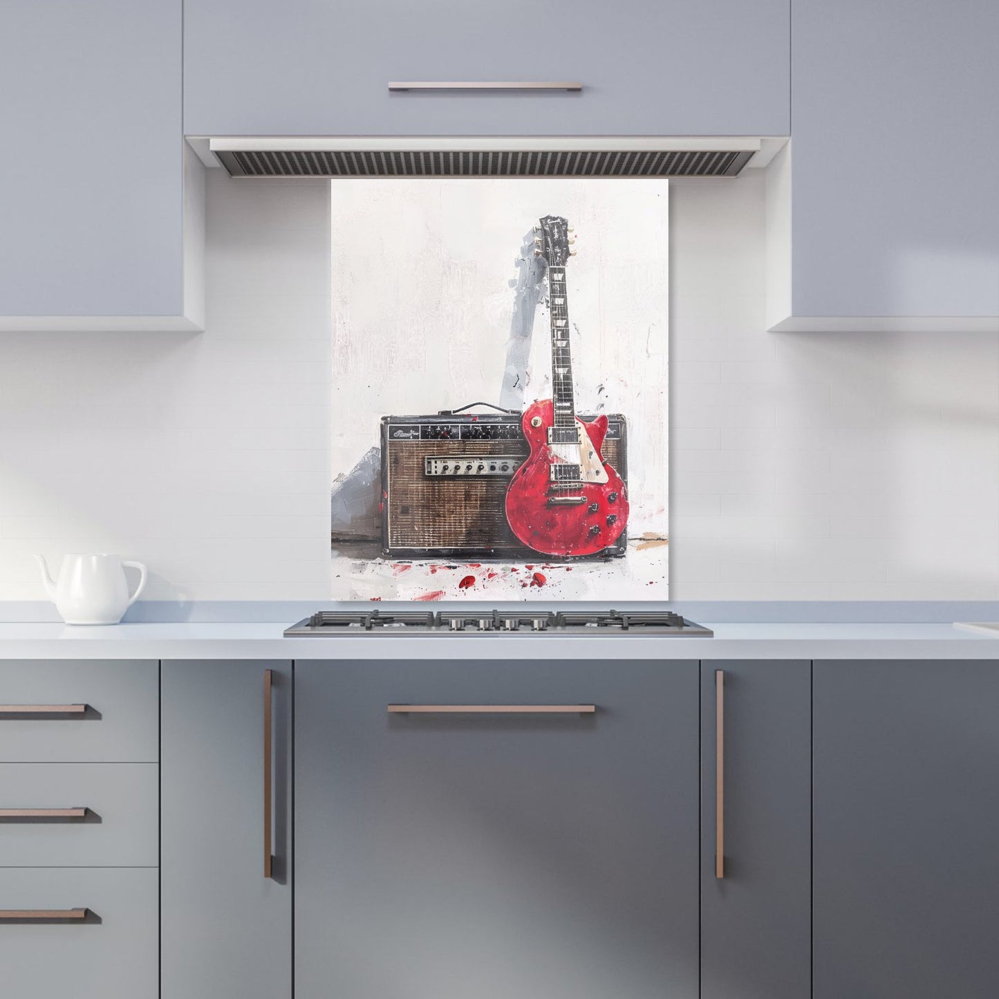 Red Guitar: Echoes of Rock Kitchen Splashback