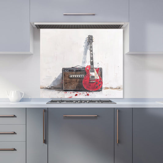 Red Guitar: Echoes of Rock Kitchen Splashback