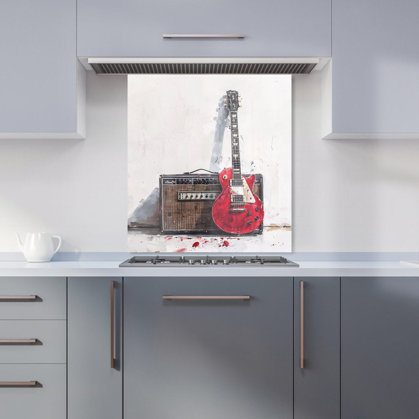 Red Guitar: Echoes of Rock Kitchen Splashback