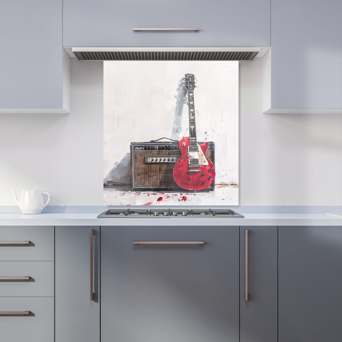 Red Guitar: Echoes of Rock Kitchen Splashback
