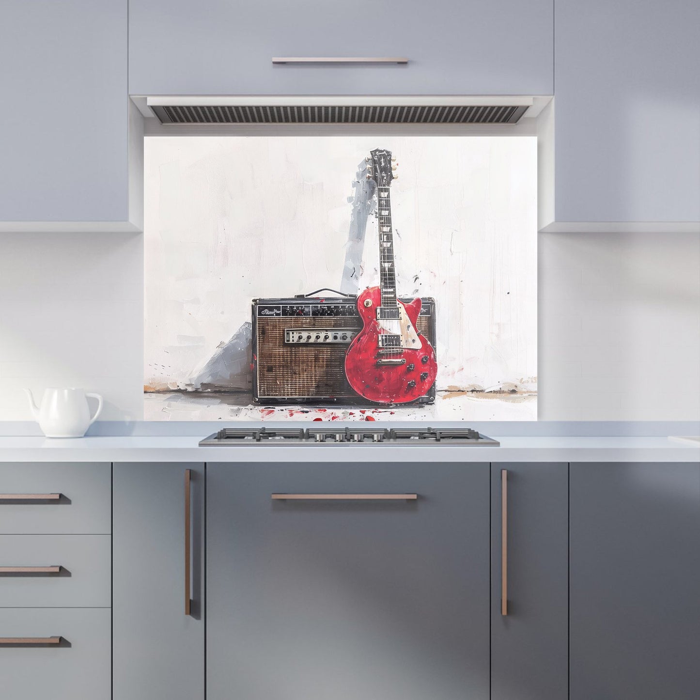 Red Guitar: Echoes of Rock Kitchen Splashback