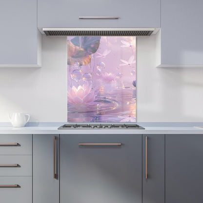Enchanted Waterlilies and Bubbles Kitchen Splashback