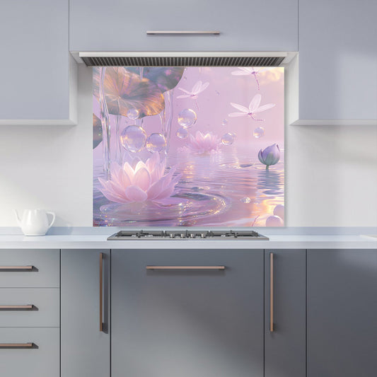 Enchanted Waterlilies and Bubbles Kitchen Splashback