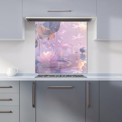 Enchanted Waterlilies and Bubbles Kitchen Splashback