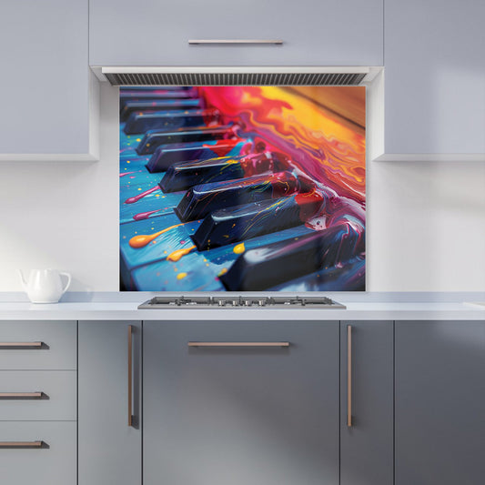 Colorful Melody: A Piano's Dream Kitchen Splashback