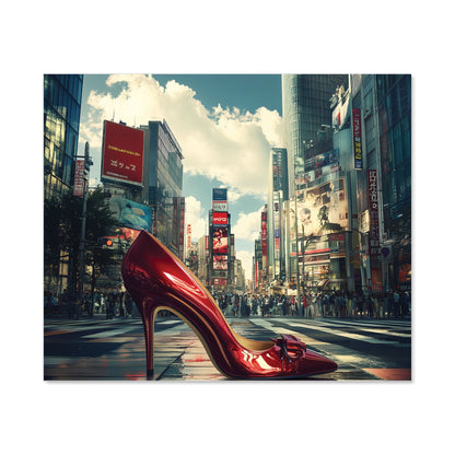 Red Stiletto in Urban Crosswalk Kitchen Splashback