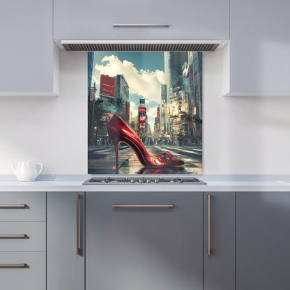 Red Stiletto in Urban Crosswalk Kitchen Splashback