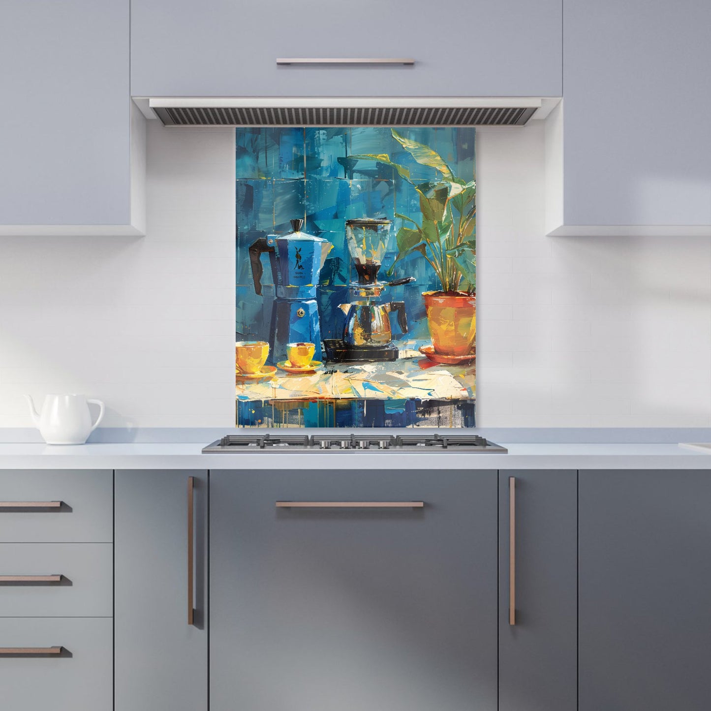 Morning Coffee: A Painterly View Kitchen Splashback