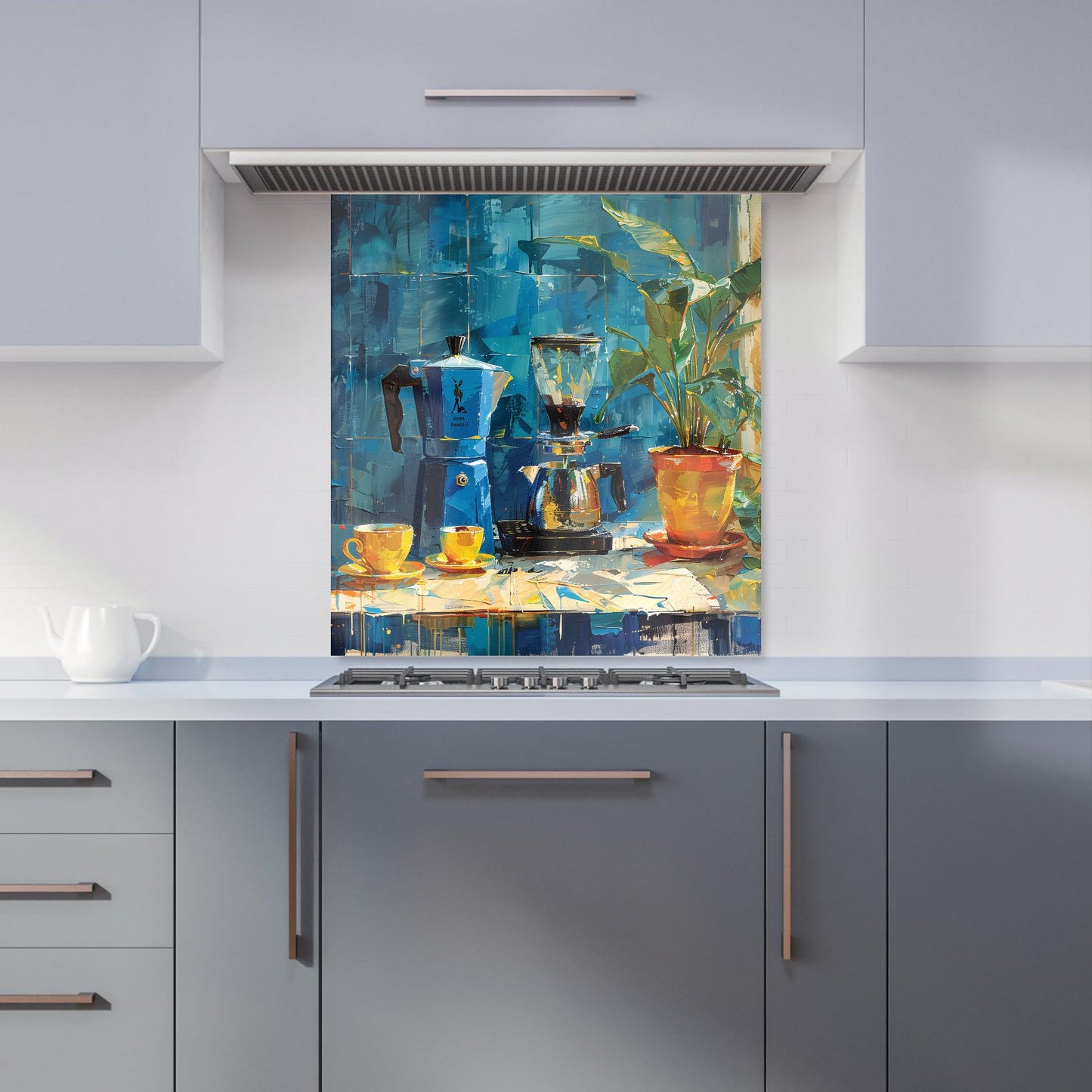 Morning Coffee: A Painterly View Kitchen Splashback