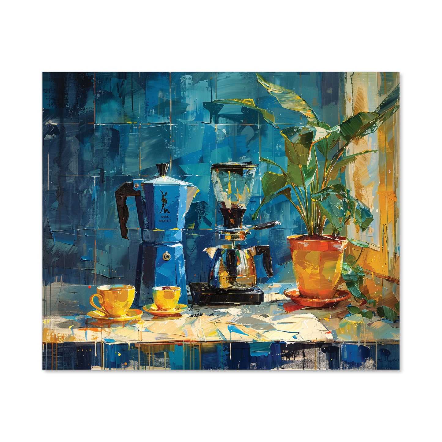 Morning Coffee: A Painterly View Kitchen Splashback