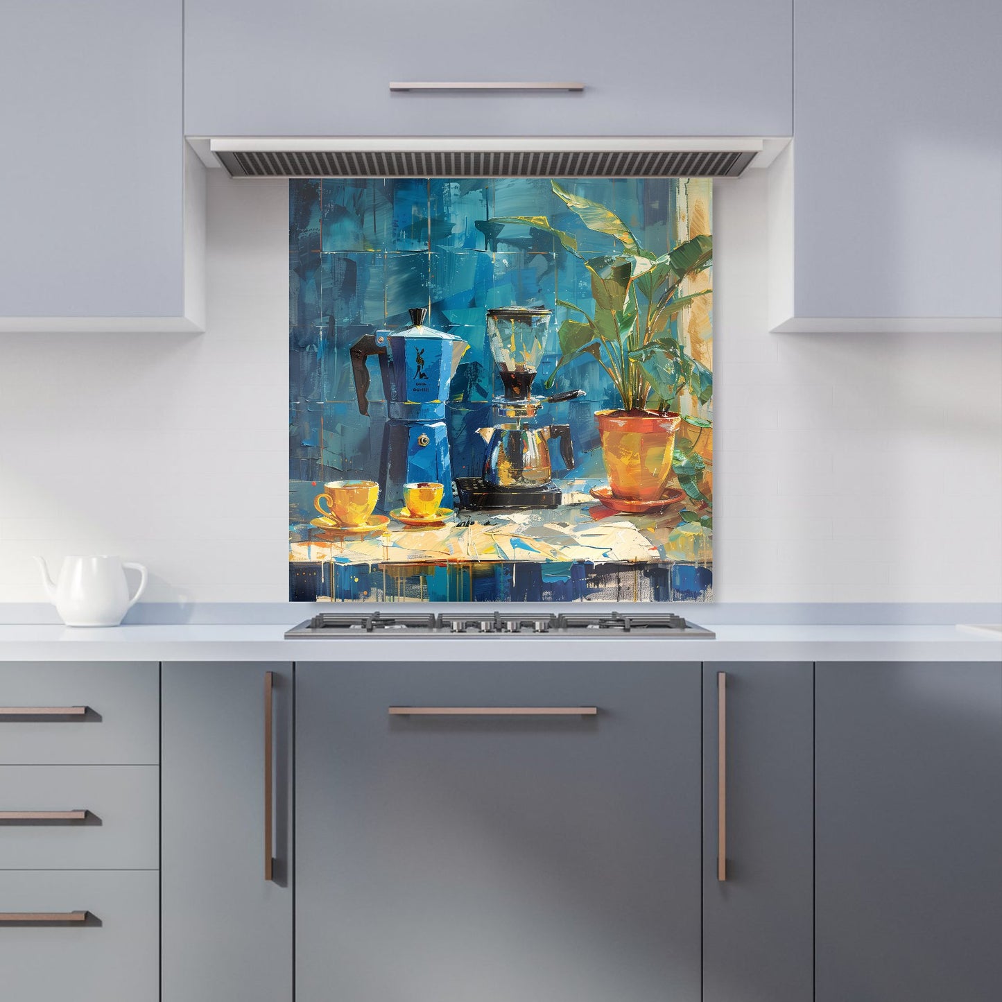 Morning Coffee: A Painterly View Kitchen Splashback