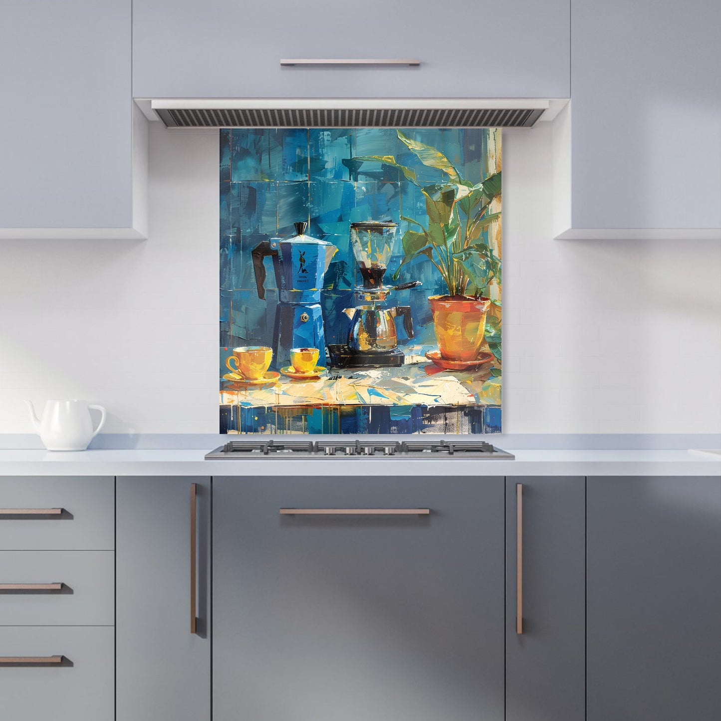 Morning Coffee: A Painterly View Kitchen Splashback