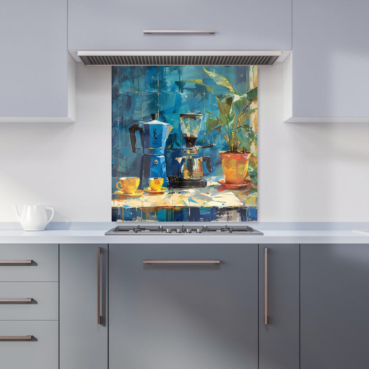 Morning Coffee: A Painterly View Kitchen Splashback