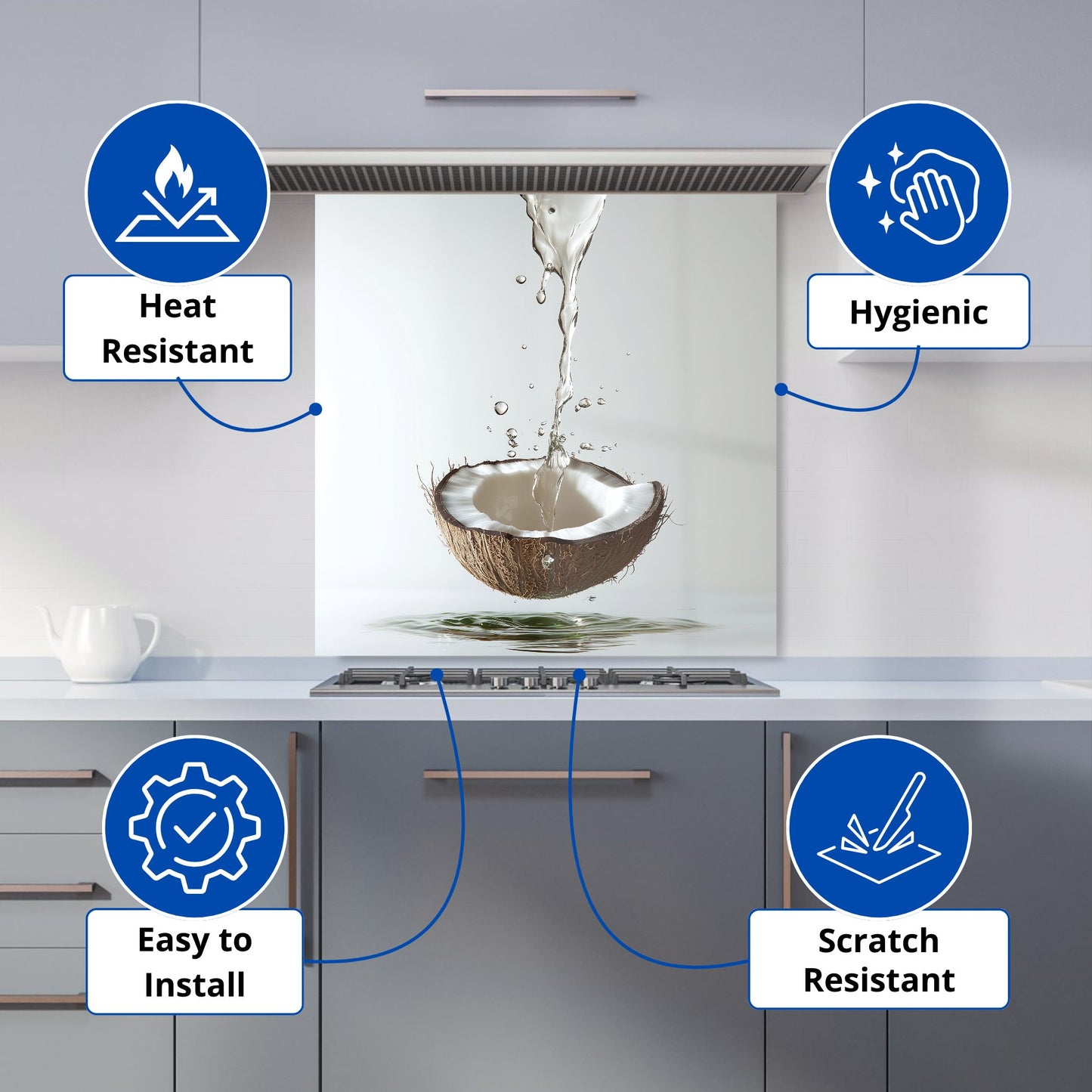 Splashing Coconut: A Fluid Moment Kitchen Splashback