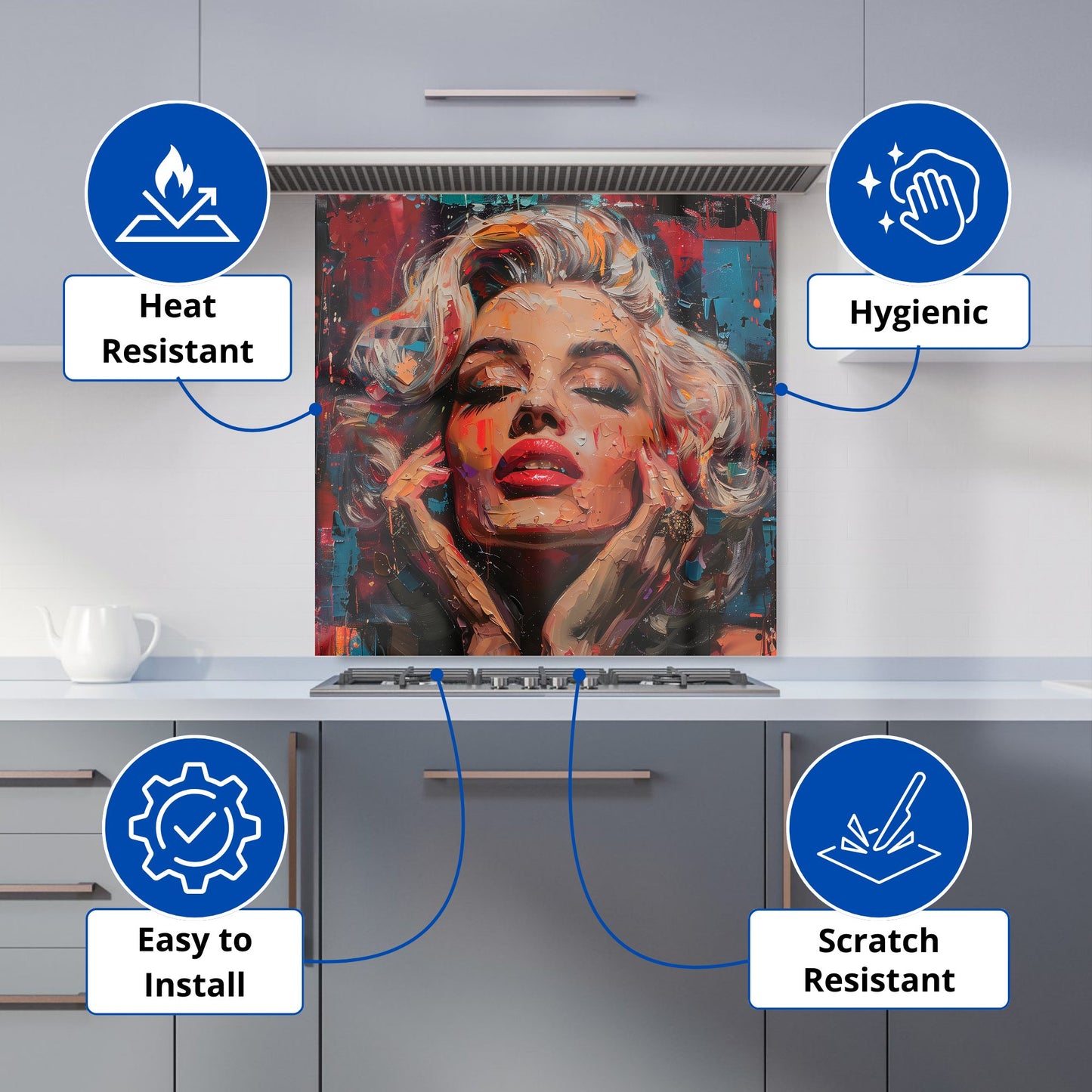 Vivid Marilyn: A Modern Expression Kitchen Splashback