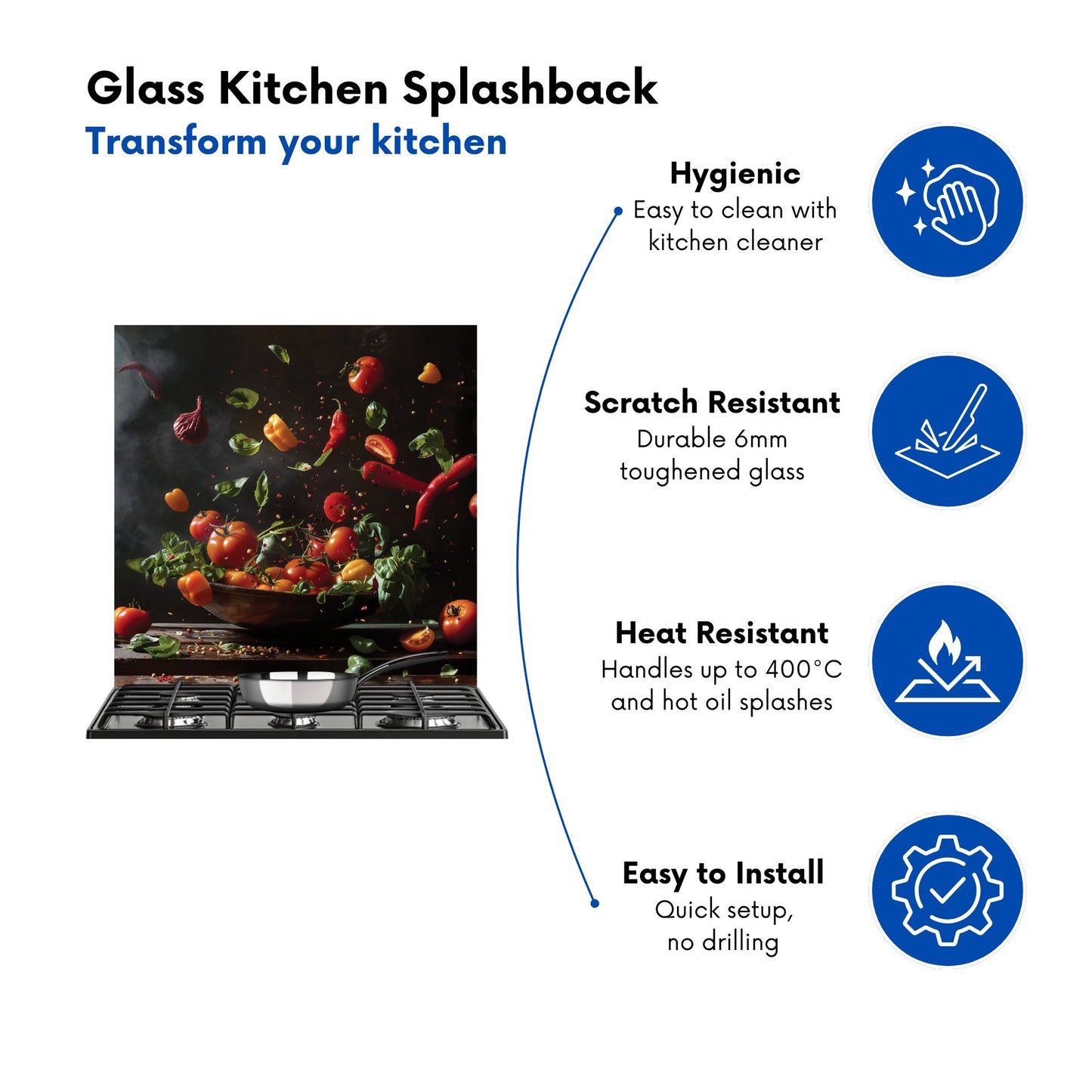 Dynamic Levitation: Vegetable Ballet Kitchen Splashback