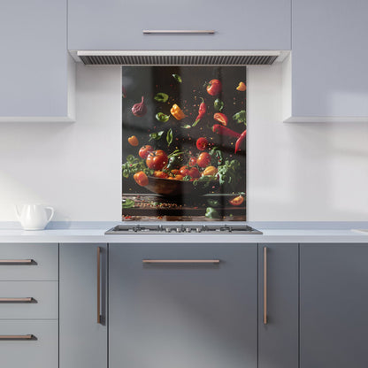 Dynamic Levitation: Vegetable Ballet Kitchen Splashback