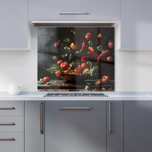 Dynamic Levitation: Vegetable Ballet Kitchen Splashback