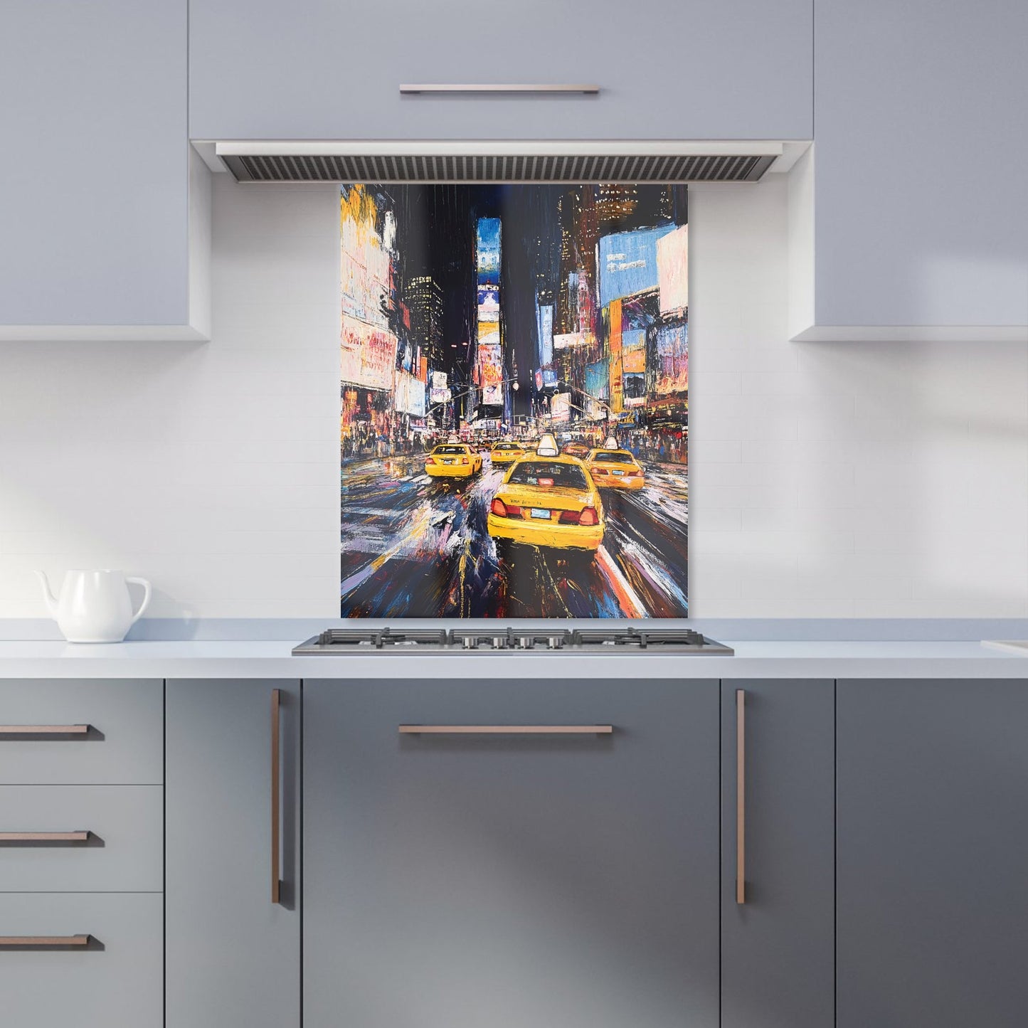 Times Square in Vivid Stroke Kitchen Splashback