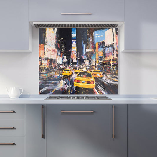 Times Square in Vivid Stroke Kitchen Splashback