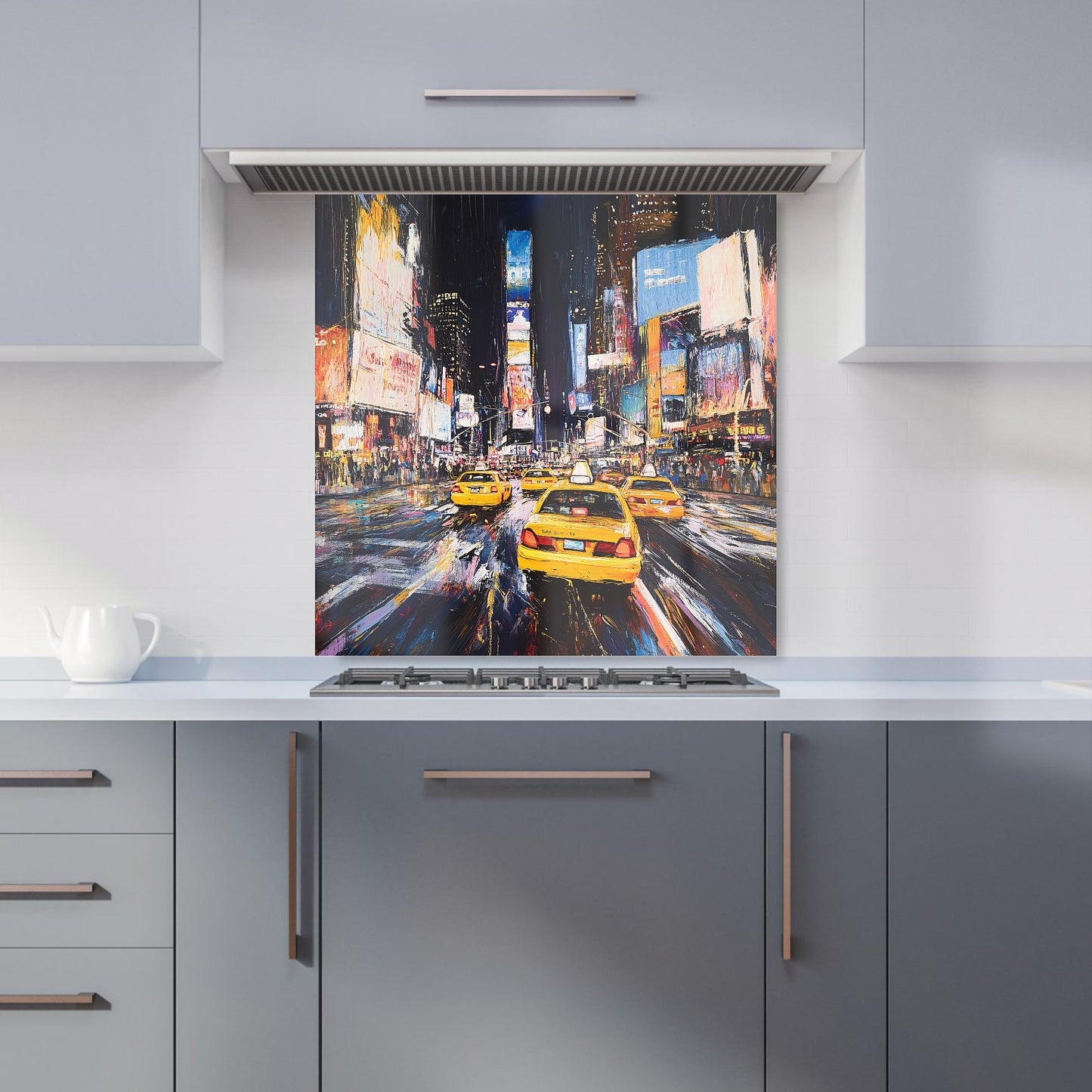 Times Square in Vivid Stroke Kitchen Splashback